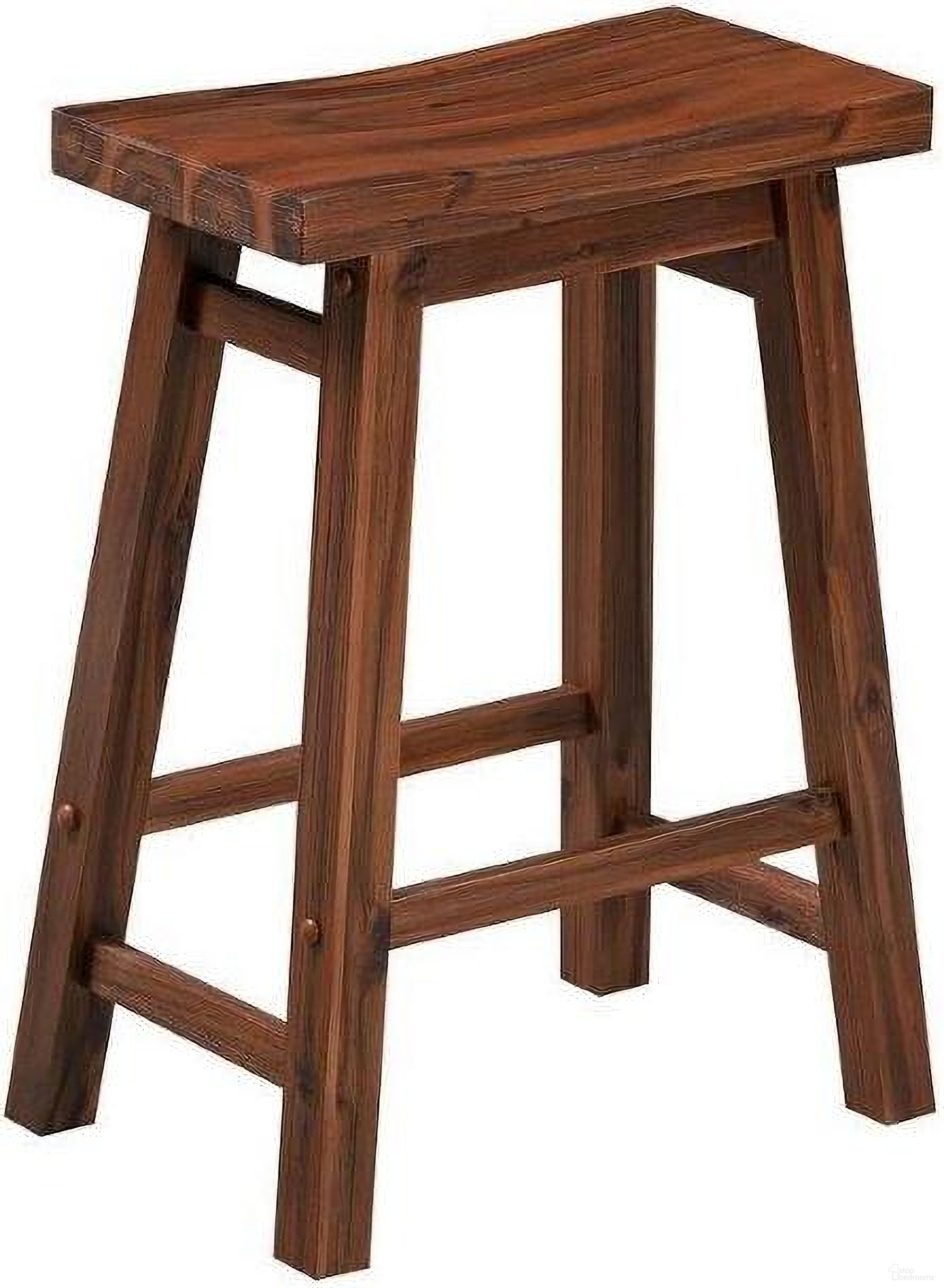 The appearance of Sonoma 24 Inch Backless Saddle Stool In Chestnut Wire-Brush designed by Boraam Industries in the rustic / southwestern interior design. This chestnut piece of furniture was selected by 1StopBedrooms from Sonoma Collection to add a touch of cosiness and style into your home. Sku: 75124. Material: Rubberwood.