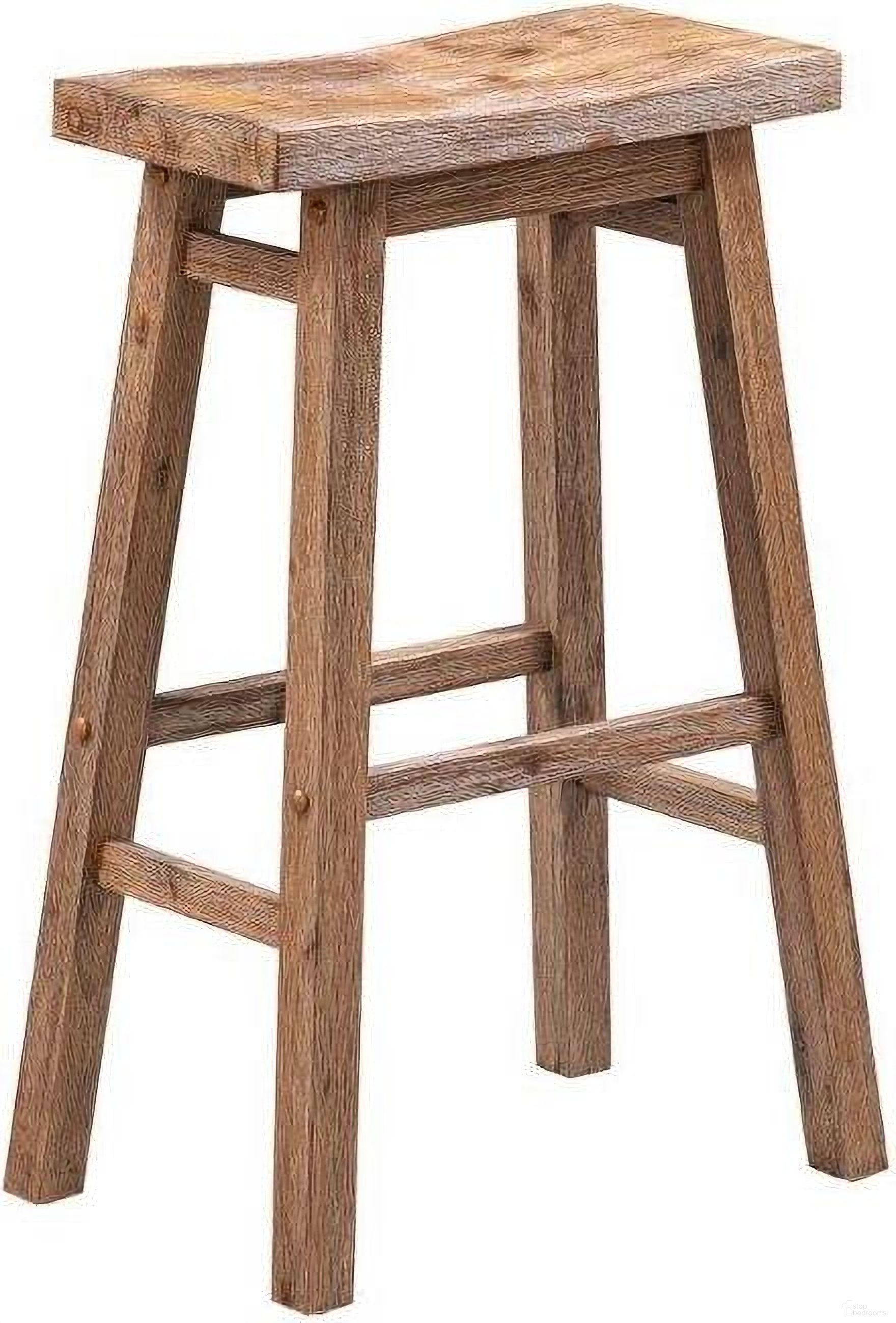 Sonoma 29 Inch Backless Saddle Bar Stool In Barnwood Wire-Brush