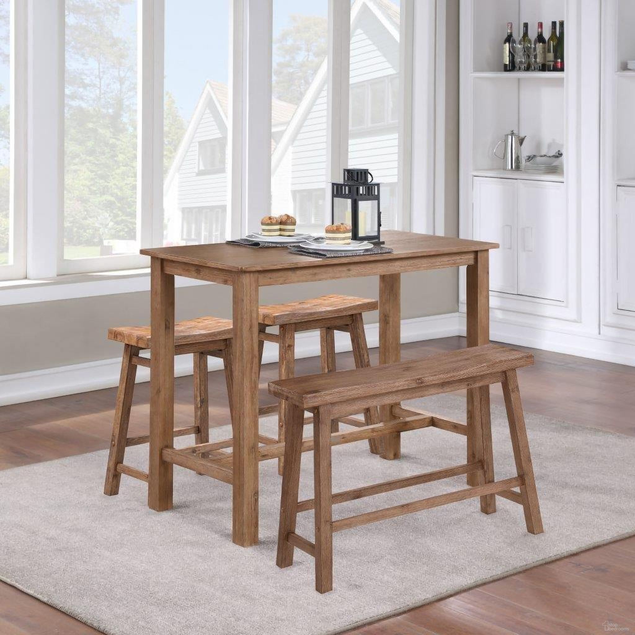 The appearance of Sonoma 4 Piece Pub Set In Barnwood Wire-Brush Finish designed by Boraam Industries in the transitional interior design. This barnwood piece of furniture was selected by 1StopBedrooms from Sonoma Collection to add a touch of cosiness and style into your home. Sku: 75024;75024;75025;75026. Material: Rubberwood.