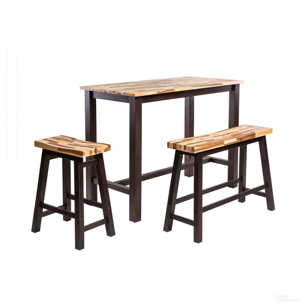 The appearance of Sonoma 4-Piece Pub Set In Blended Espresso designed by Boraam Industries in the rustic / southwestern interior design. This blended espresso piece of furniture  was selected by 1StopBedrooms from Sonoma Collection to add a touch of cosiness and style into your home. Sku: 75327. Material: Acacia Wood.