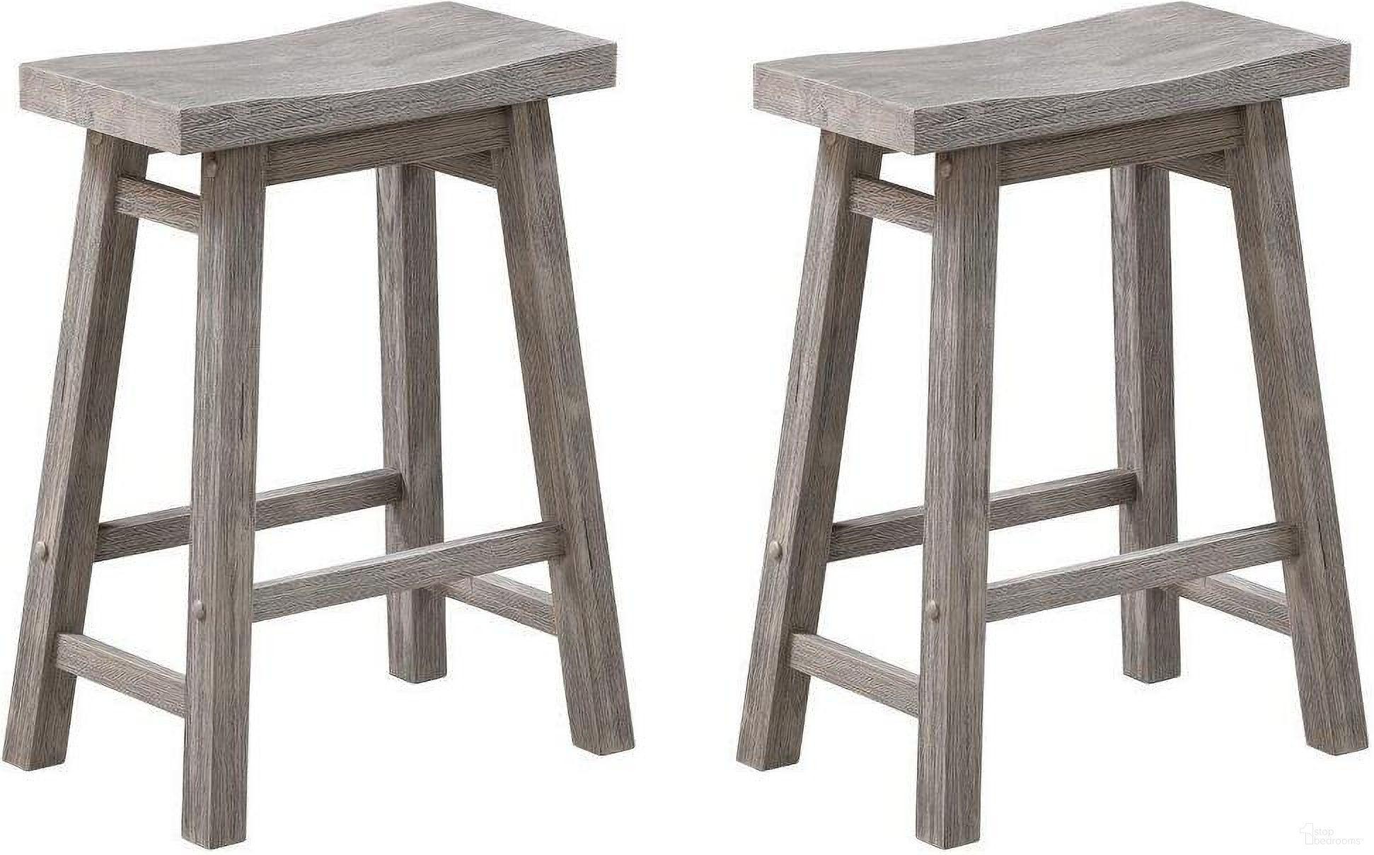 Sonoma Saddle 24 Inch Counter Stool Set of 2 In Storm Gray Wire-Brush