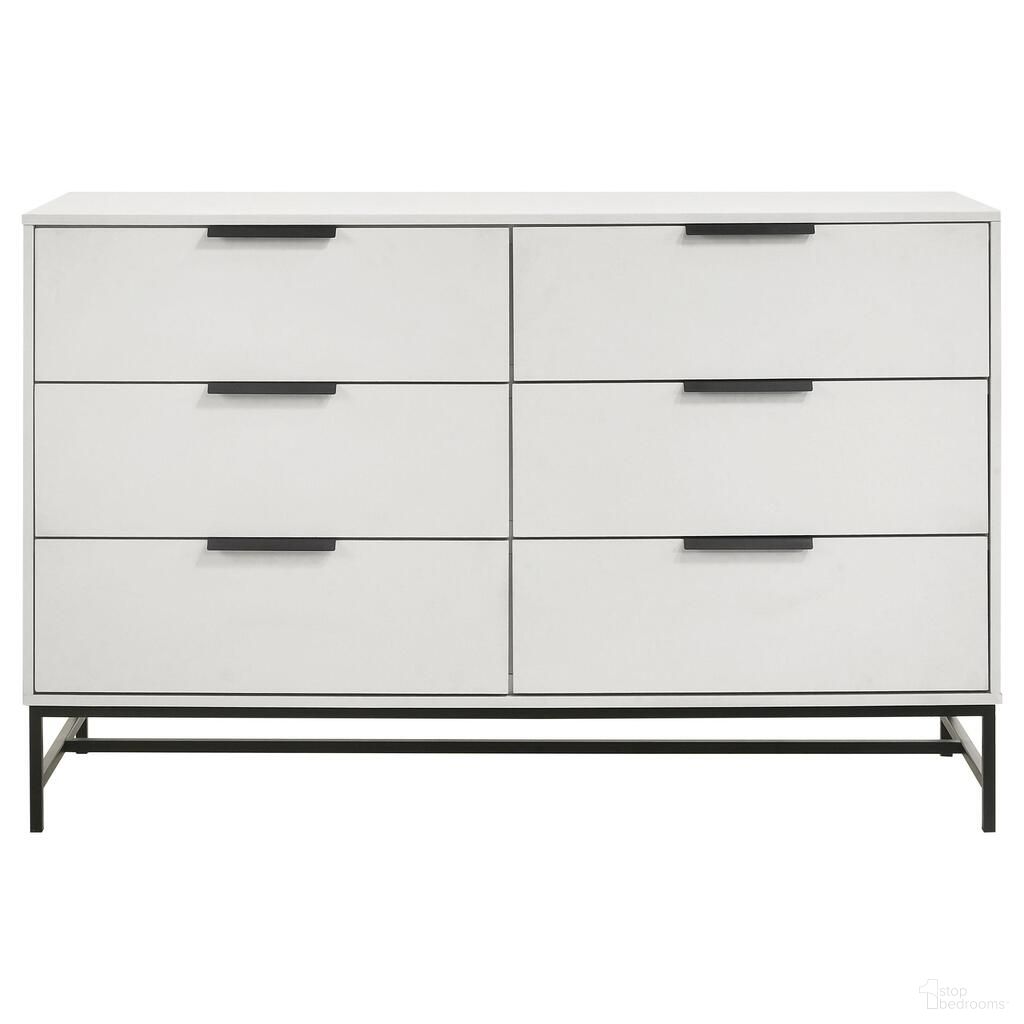 The appearance of Sonora 6-Drawer Bedroom Dresser In White designed by Coaster in the modern / contemporary interior design. This white piece of furniture was selected by 1StopBedrooms from Sonora Collection to add a touch of cosiness and style into your home. Sku: 224863. Material: Wood.