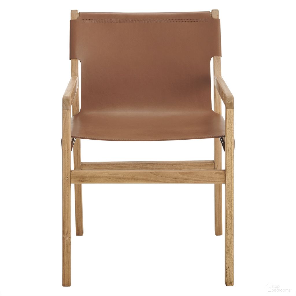 Sonora Leather Dining Chair In Chestnut Tan