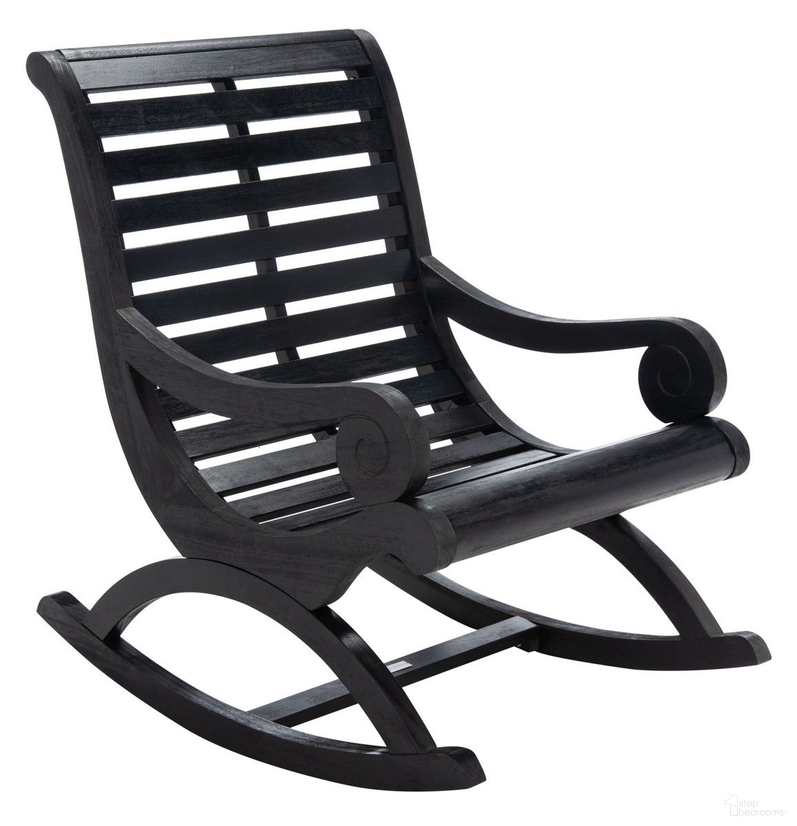 The appearance of Sonora Rocking Chair in Black designed by Safavieh in the transitional interior design. This black piece of furniture was selected by 1StopBedrooms from Sonora Collection to add a touch of cosiness and style into your home. Sku: PAT7016D. Material: Wood.