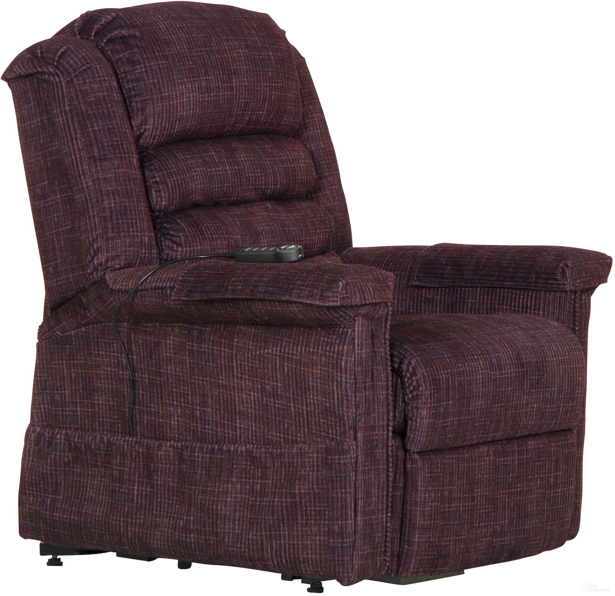 The appearance of Soother Power Lift Recliner In Wine designed by Catnapper in the traditional interior design. This wine piece of furniture was selected by 1StopBedrooms from Soother Collection to add a touch of cosiness and style into your home. Sku: 4825200134. Material: Fabric.