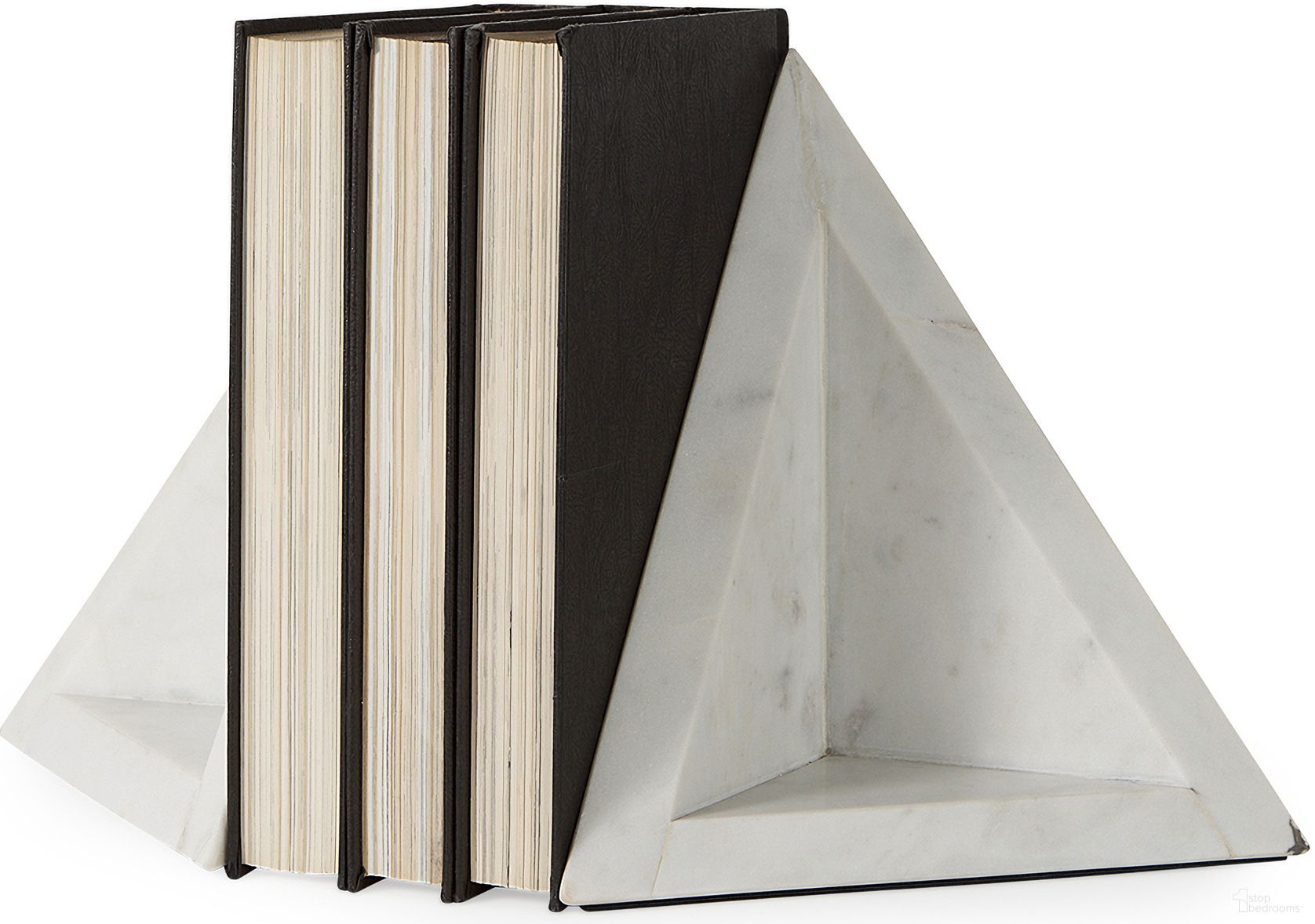 Sophia Pyramid Bookends Set of 2 In Marble
