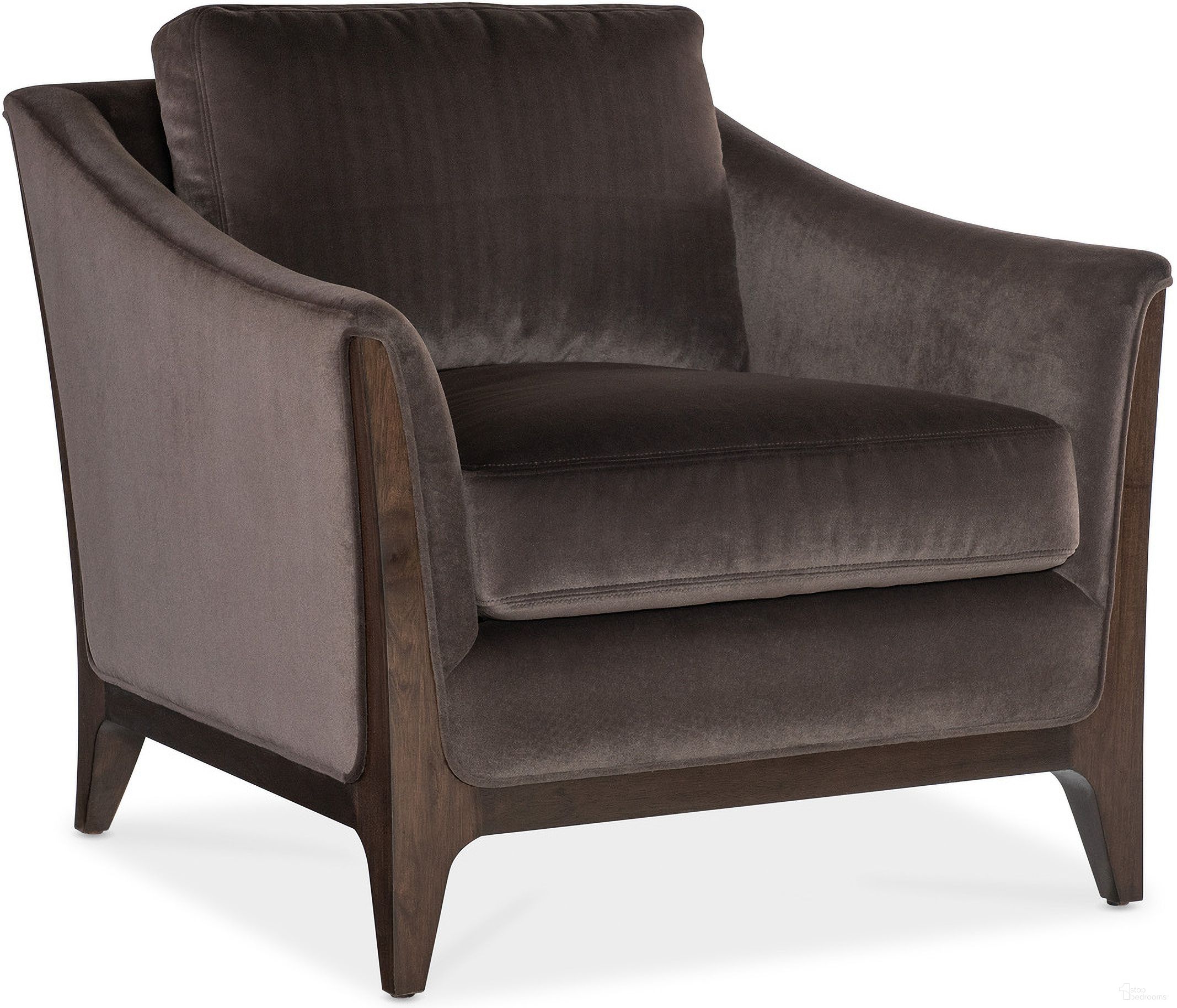 The appearance of Sophia Chair In Brown designed by Hooker in the transitional interior design. This brown piece of furniture  was selected by 1StopBedrooms from SS Collection to add a touch of cosiness and style into your home. Sku: SS208-01-489. Material: Fabric.