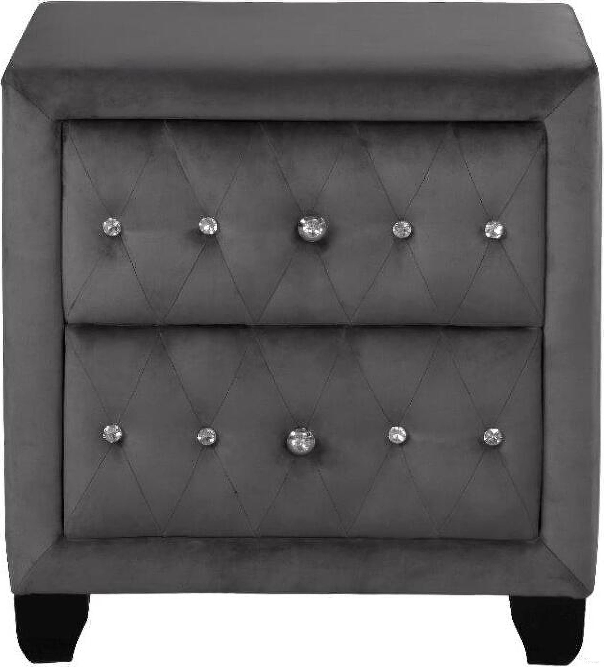 The appearance of Sophia Nightstand In Grey designed by Galaxy Home Furnishings in the modern / contemporary interior design. This gray piece of furniture was selected by 1StopBedrooms from Sophia Collection to add a touch of cosiness and style into your home. Sku: 733569388264. Material: Wood.