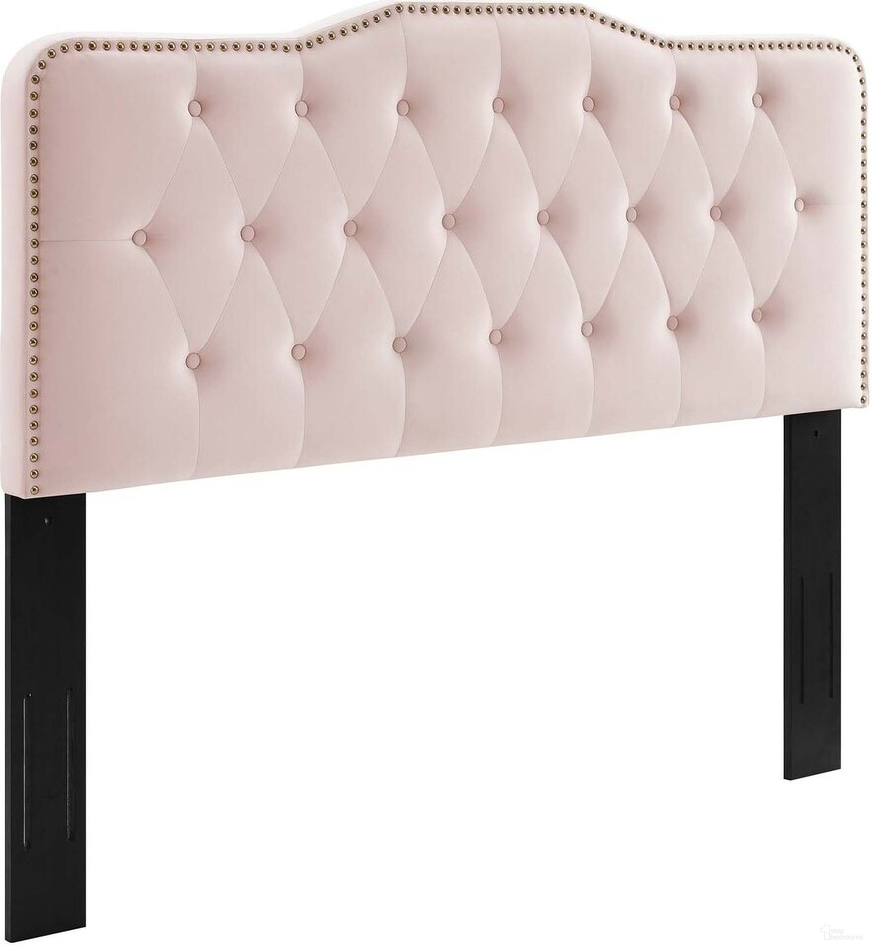 The appearance of Sophia Tufted Performance Velvet Full/Queen Headboard In Pink designed by Modway in the modern / contemporary interior design. This pink piece of furniture  was selected by 1StopBedrooms from Sophia Collection to add a touch of cosiness and style into your home. Sku: MOD-6410-PNK. Bed Size: Queen. Material: MDF.