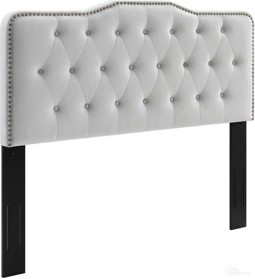 Sophia Tufted Performance Velvet Twin Headboard In Light Gray