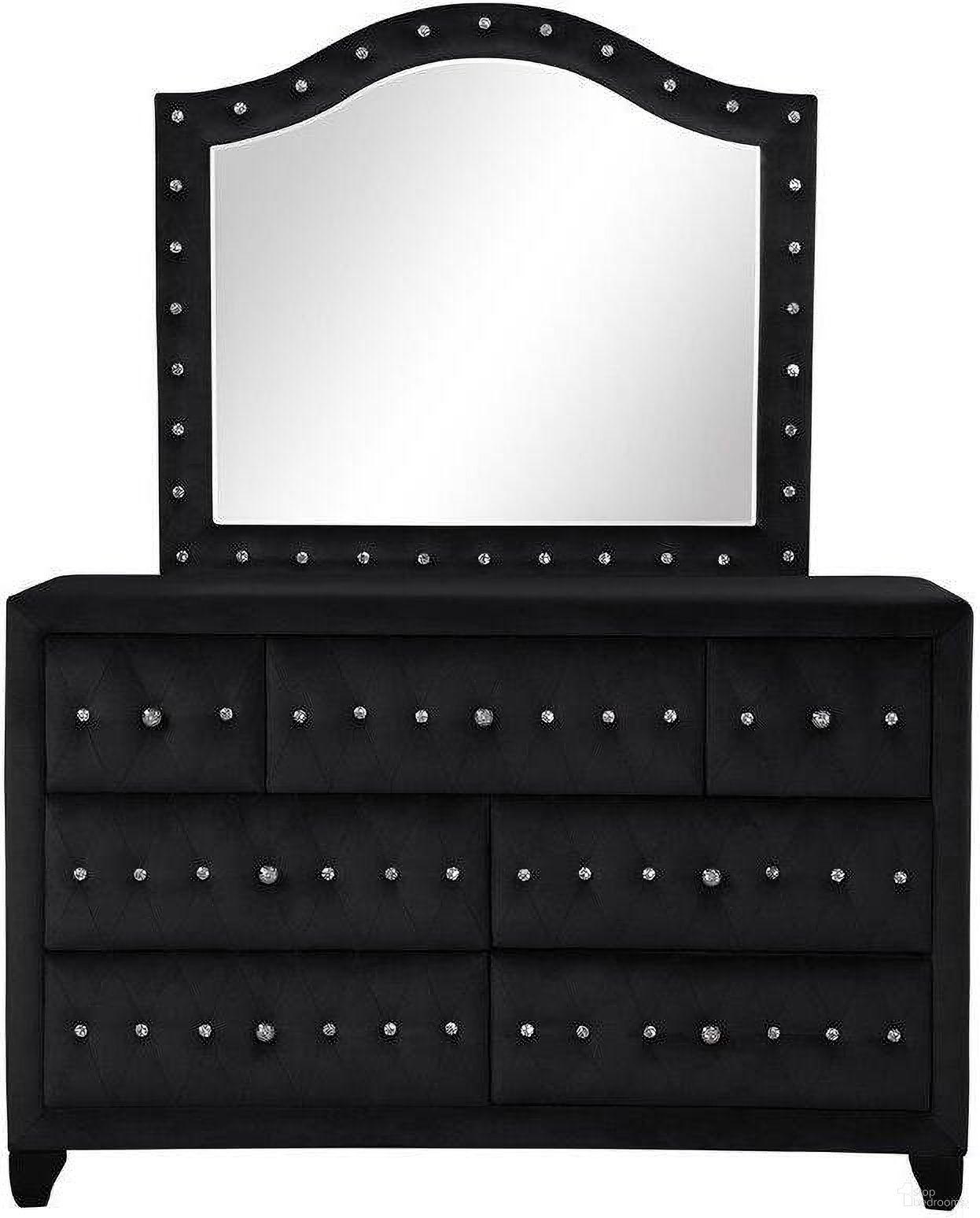 The appearance of Sophia Upholstery Dresser Made With Wood In Black designed by Galaxy Home Furnishings in the modern / contemporary interior design. This black piece of furniture was selected by 1StopBedrooms from Sophia Collection to add a touch of cosiness and style into your home. Sku: 808857844910. Material: Wood.