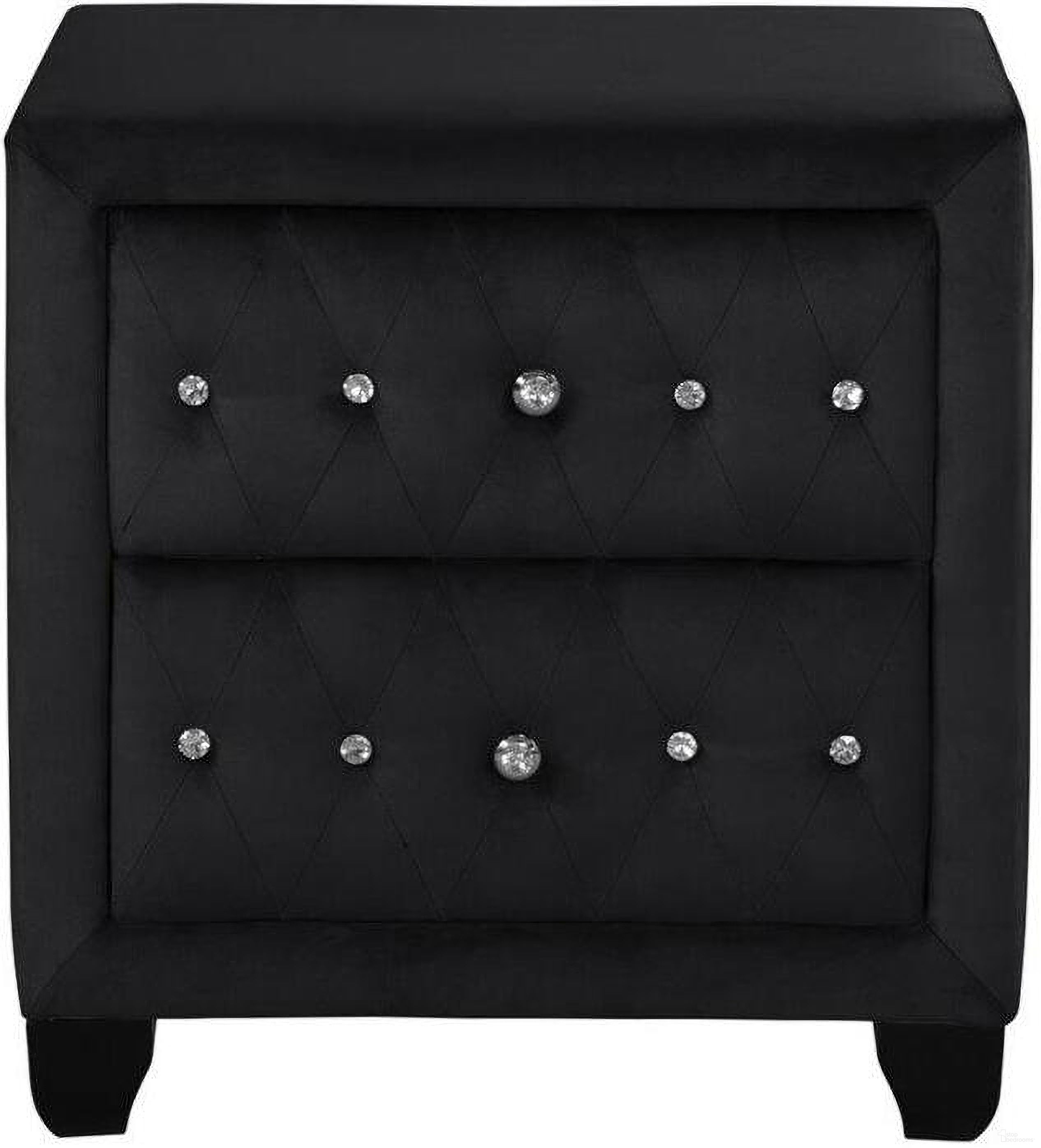 The appearance of Sophia Upholstery Nightstand Made With Wood In Black designed by Galaxy Home Furnishings in the modern / contemporary interior design. This black piece of furniture was selected by 1StopBedrooms from Sophia Collection to add a touch of cosiness and style into your home. Sku: 808857737601. Material: Wood.