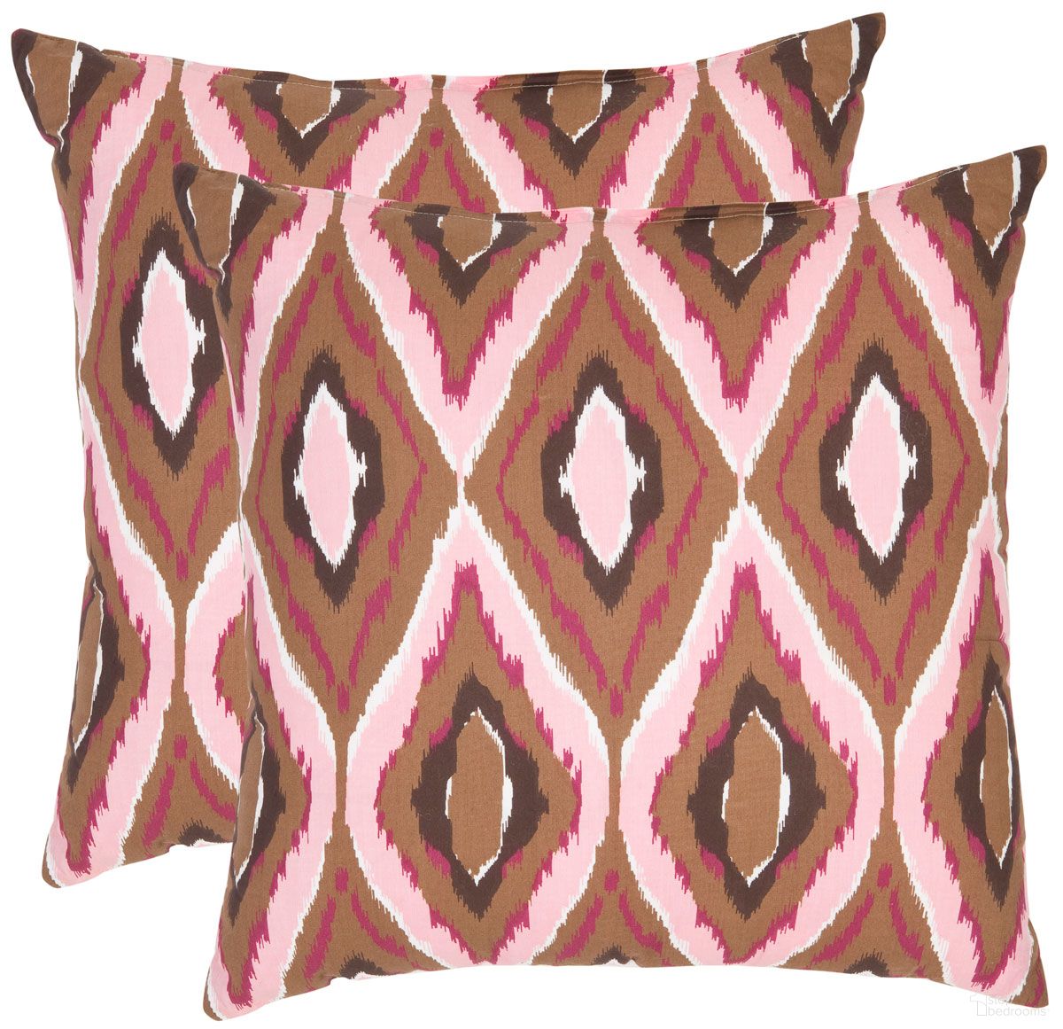 The appearance of Sophie Pillow Set of 2 in Pink PIL411A-1818-SET2 designed by Safavieh in the modern / contemporary interior design. This pink piece of furniture was selected by 1StopBedrooms from Sophie Collection to add a touch of cosiness and style into your home. Sku: PIL411A-1818-SET2. Material: Cotton.