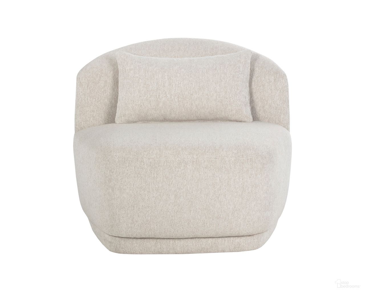 Soraya Swivel Armless Chair In Dove Cream