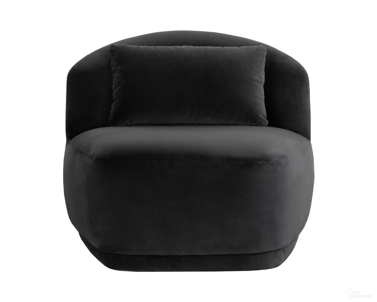 Soraya Swivel Armless Chair In Shadow Grey and Black