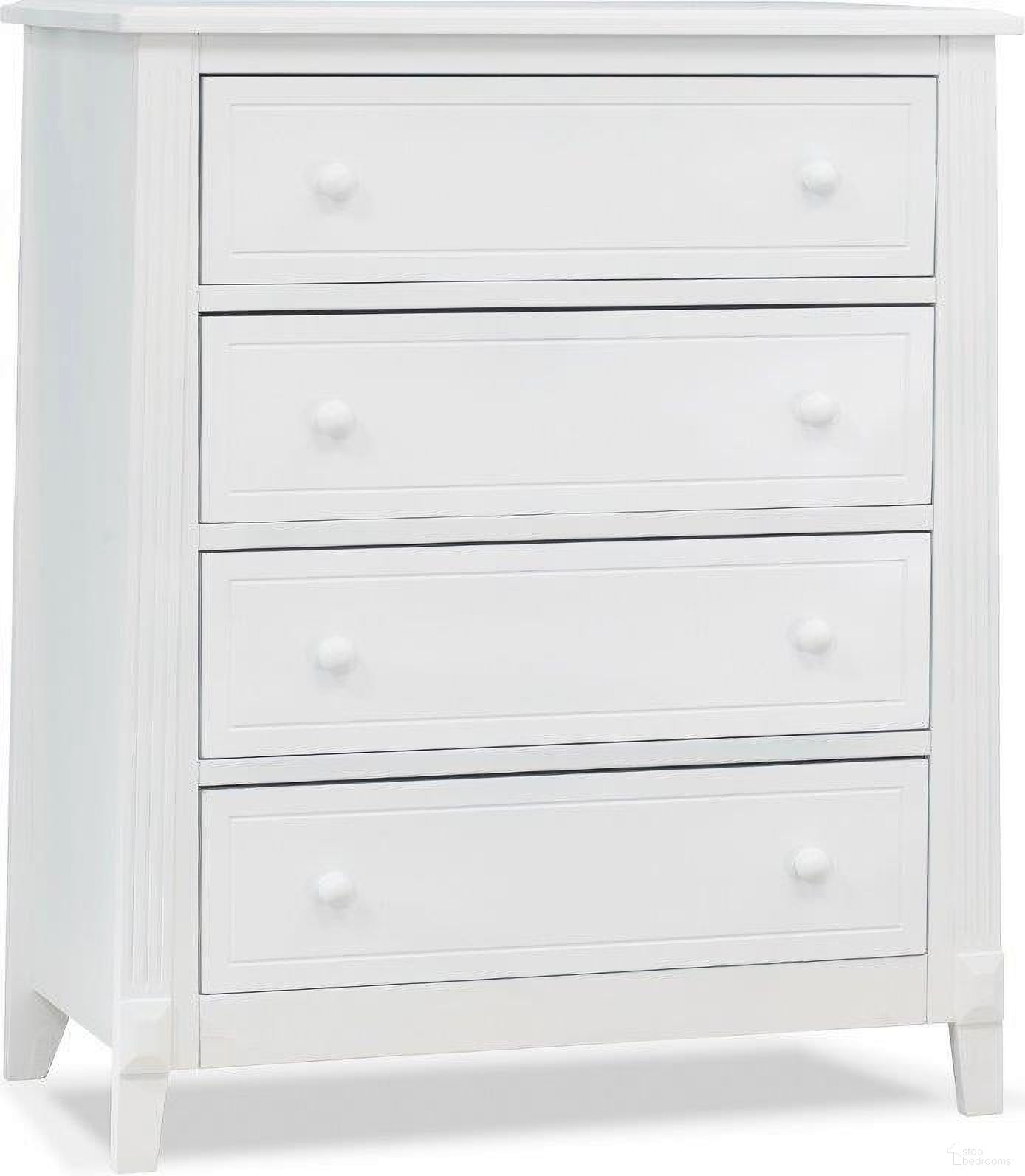 The appearance of Sorelle Berkley 4 Drawer Chest In White designed by Sorelle Furniture in the modern / contemporary interior design. This white piece of furniture was selected by 1StopBedrooms from Berkley Collection to add a touch of cosiness and style into your home. Sku: 4310-W. Material: Wood.