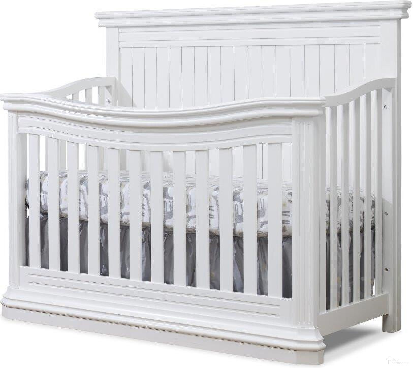 The appearance of Sorelle Primo 4-In-1 Crib In White designed by Sorelle Furniture in the modern / contemporary interior design. This white piece of furniture  was selected by 1StopBedrooms from Primo Collection to add a touch of cosiness and style into your home. Sku: 575-W. Material: Solid Wood.