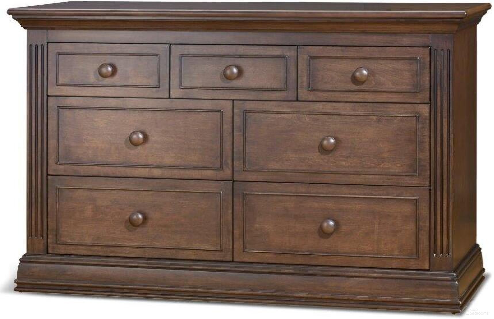 The appearance of Sorelle Providence Double Dresser In Chocolate designed by Sorelle Furniture in the traditional interior design. This chocolate piece of furniture  was selected by 1StopBedrooms from Providence Collection to add a touch of cosiness and style into your home. Sku: 8360-CHOC. Material: Poplar.