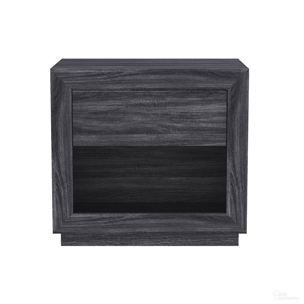 Soren 26 Inch 1-Drawer Nightstand In Charcoal Gray