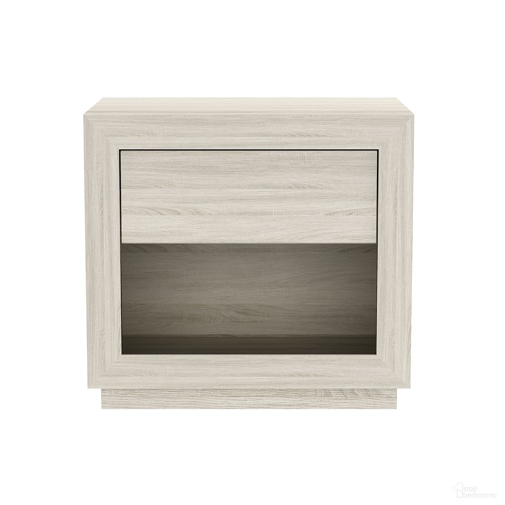 Soren 26 Inch 1-Drawer Nightstand In Whitewashed Oak
