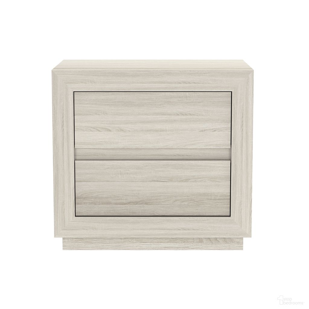 Soren 26 Inch 2-Drawer Nightstand In Whitewashed Oak