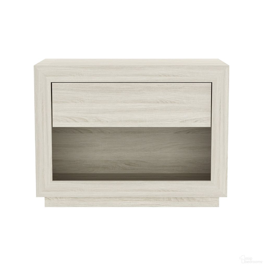 Soren 32 Inch 1-Drawer Nightstand In Whitewashed Oak