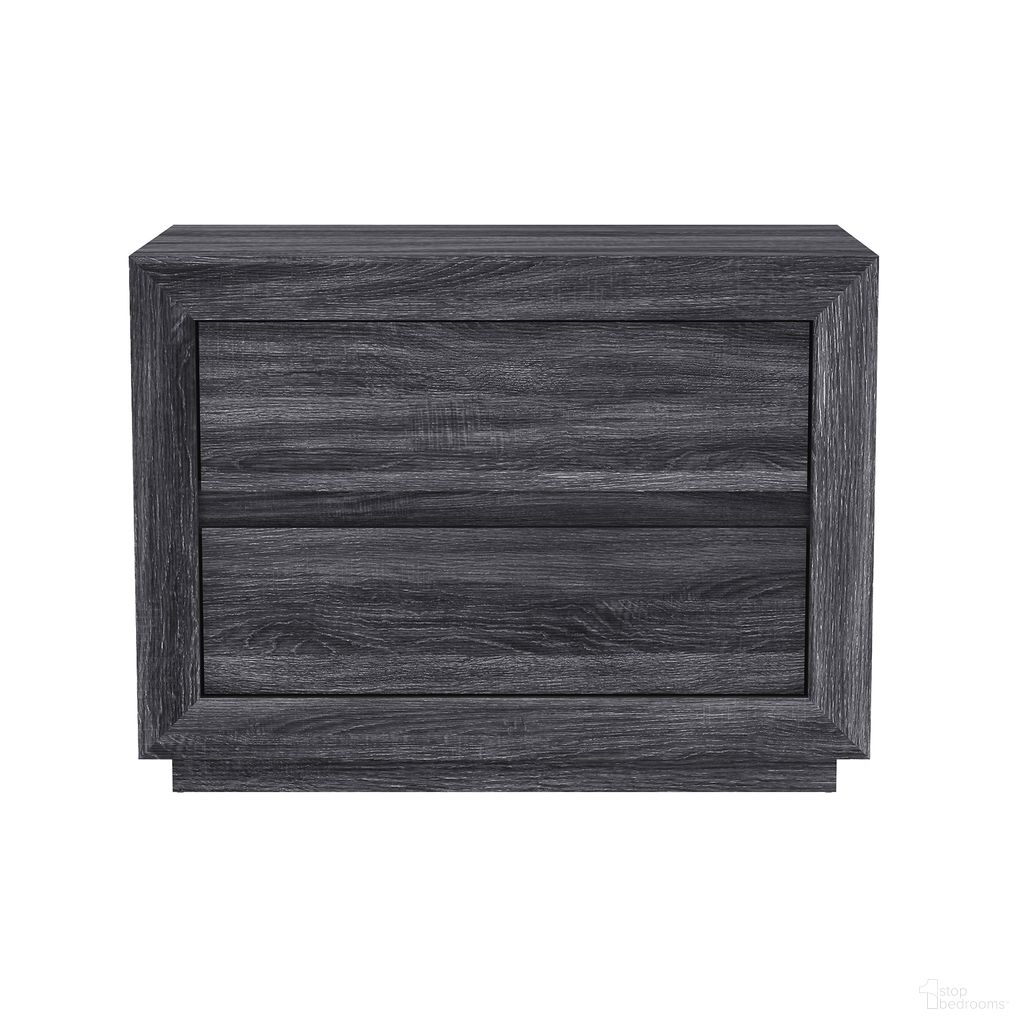 Soren 32 Inch 2-Drawer Nightstand In Charcoal Gray