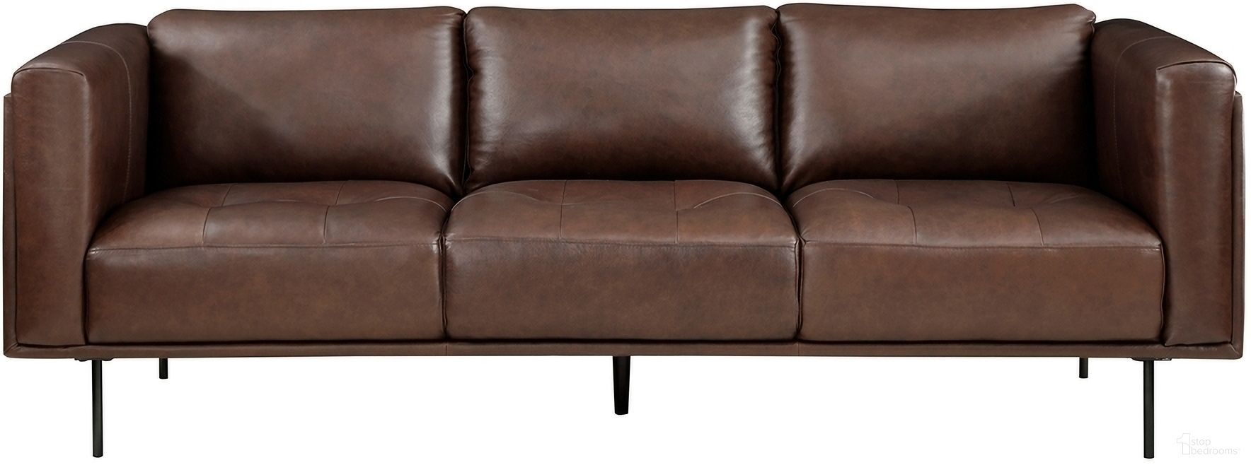 Soren Leather Sofa In Brown