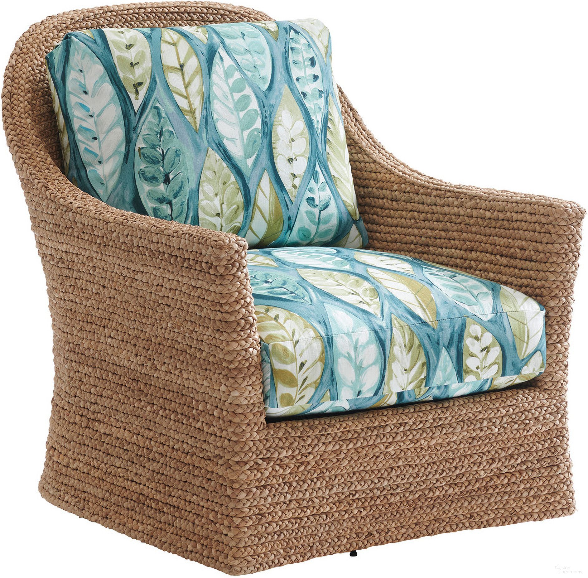 The appearance of Soren Swivel Chair 01-1934-11SW-40 designed by Tommy Bahama in the coastal interior design. This blue green piece of furniture was selected by 1StopBedrooms from Palm Desert Collection to add a touch of cosiness and style into your home. Sku: 1934-11SW-40.