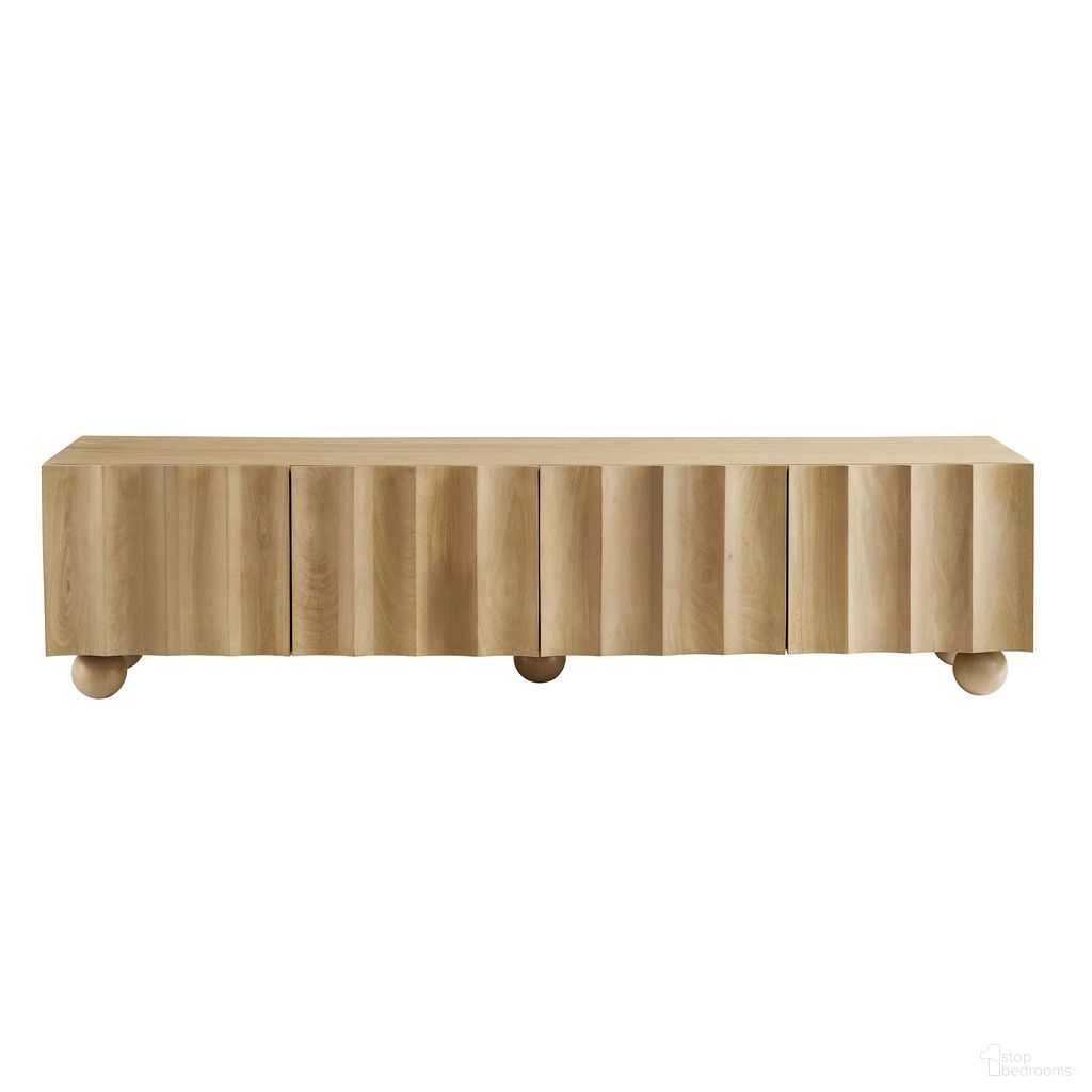 Sorren Scalloped 71 Inch Wood TV Stand In Natural