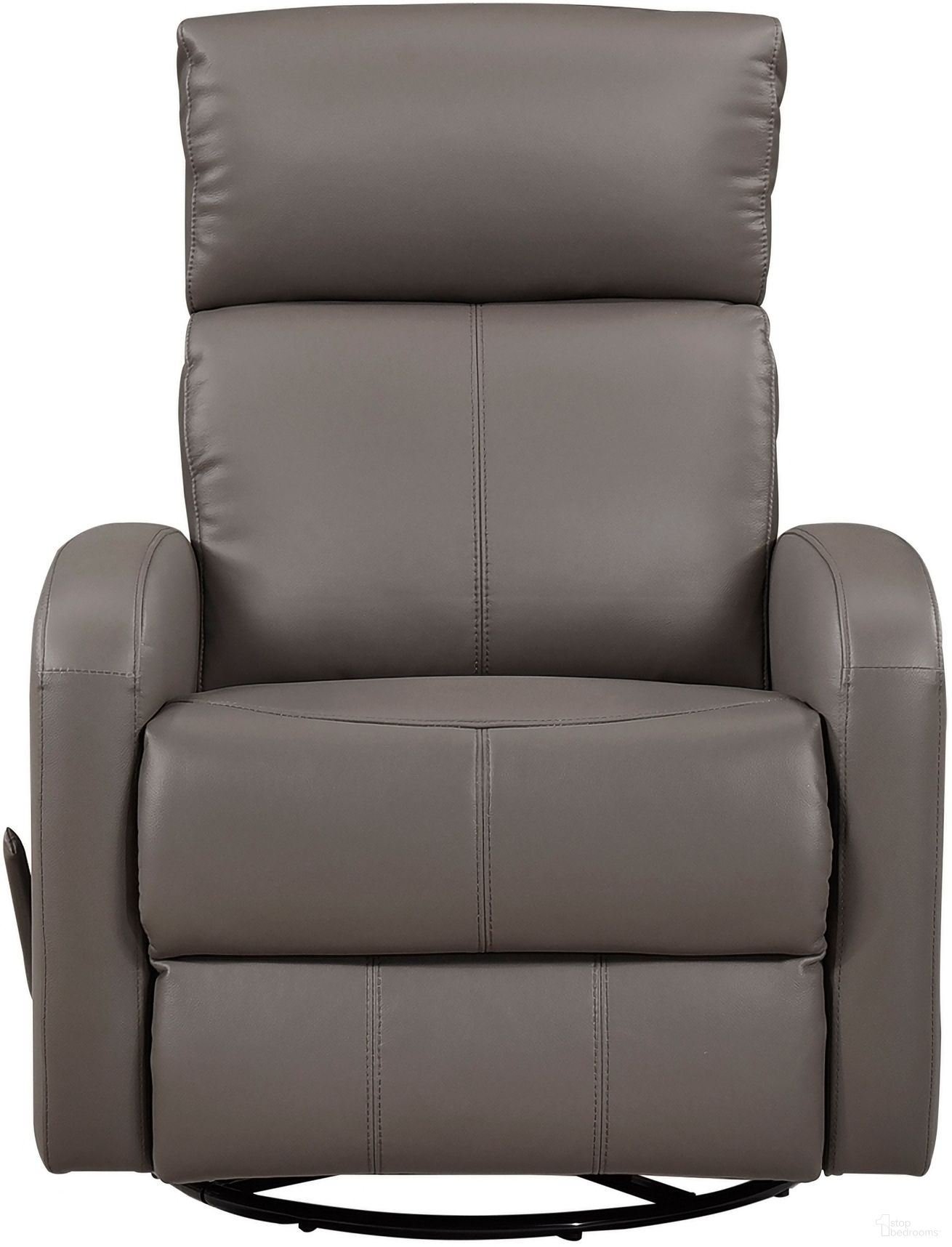The appearance of Sorrento Swivel Glider Reclining Chair In Gray designed by Homelegance in the modern / contemporary interior design. This gray piece of furniture was selected by 1StopBedrooms from Sorrento Collection to add a touch of cosiness and style into your home. Sku: 8458MCA-1SW. Material: Faux Leather.