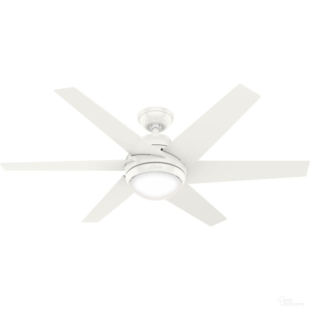 The appearance of Sotto 52 Inch Ceiling Fan with LED Light Kit and Handheld Remote In Fresh White designed by Hunter Fan in the transitional interior design. This fresh white piece of furniture was selected by 1StopBedrooms from Sotto Collection to add a touch of cosiness and style into your home. Sku: 50977. Material: MDF.