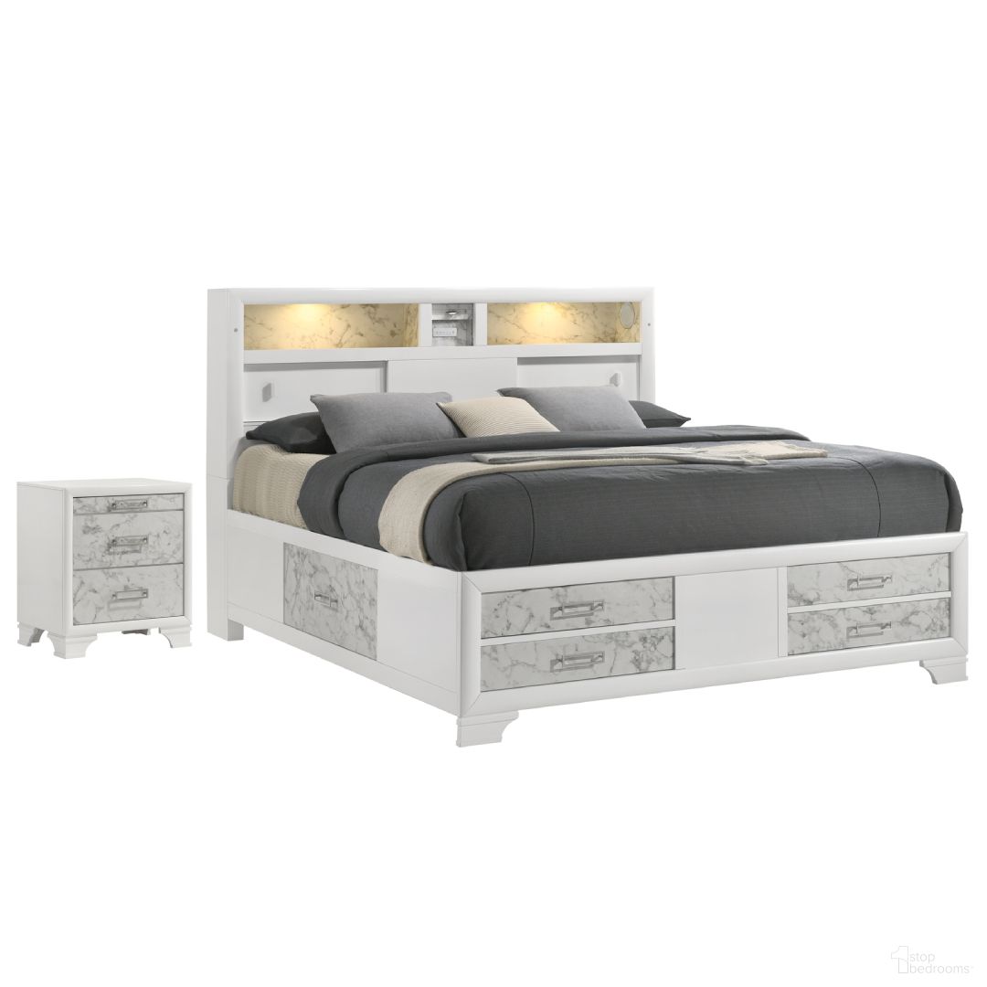 The appearance of Soul Panel Bedroom Set In White designed by Galaxy Home Furnishings in the modern / contemporary interior design. This white piece of furniture was selected by 1StopBedrooms from Soul Collection to add a touch of cosiness and style into your home. Sku: 601955557634;601955557610. Bed Size: King. Material: Solid Wood.