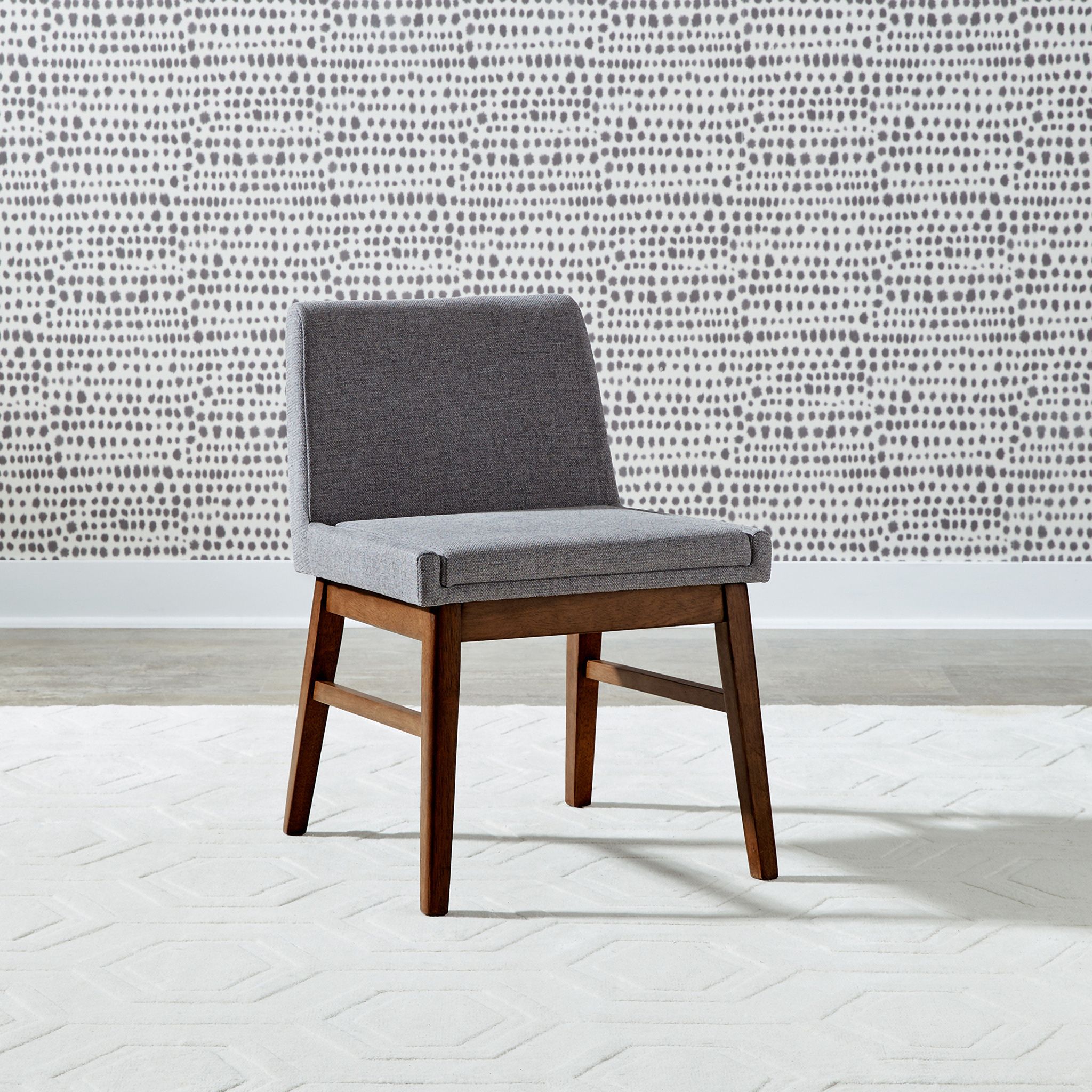 The appearance of Space Savers Upholstered Side Chair Set of 2 In Walnut designed by Liberty in the modern / contemporary interior design. This walnut piece of furniture was selected by 1StopBedrooms from Space Savers Collection to add a touch of cosiness and style into your home. Sku: 198-C6501S. Material: Solid Rubberwood. Chair Type: Side Chair.