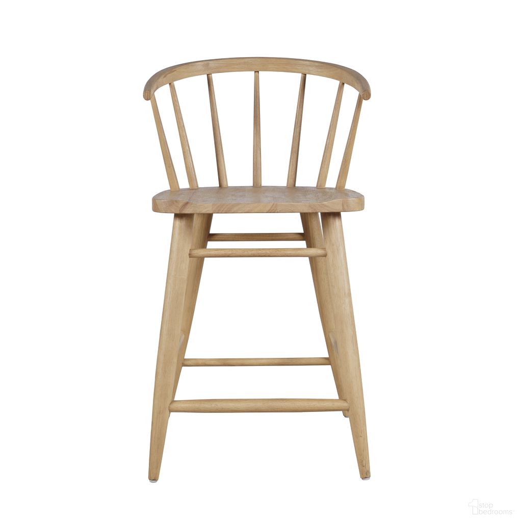 The appearance of Fitz Solid Wood Curved Back Spindle Counter Stool In Natural designed by Jofran in the traditional interior design. This natural piece of furniture was selected by 1StopBedrooms from Fitz Collection to add a touch of cosiness and style into your home. Sku: 2421-FITZSTNAT. Material: Rubberwood.