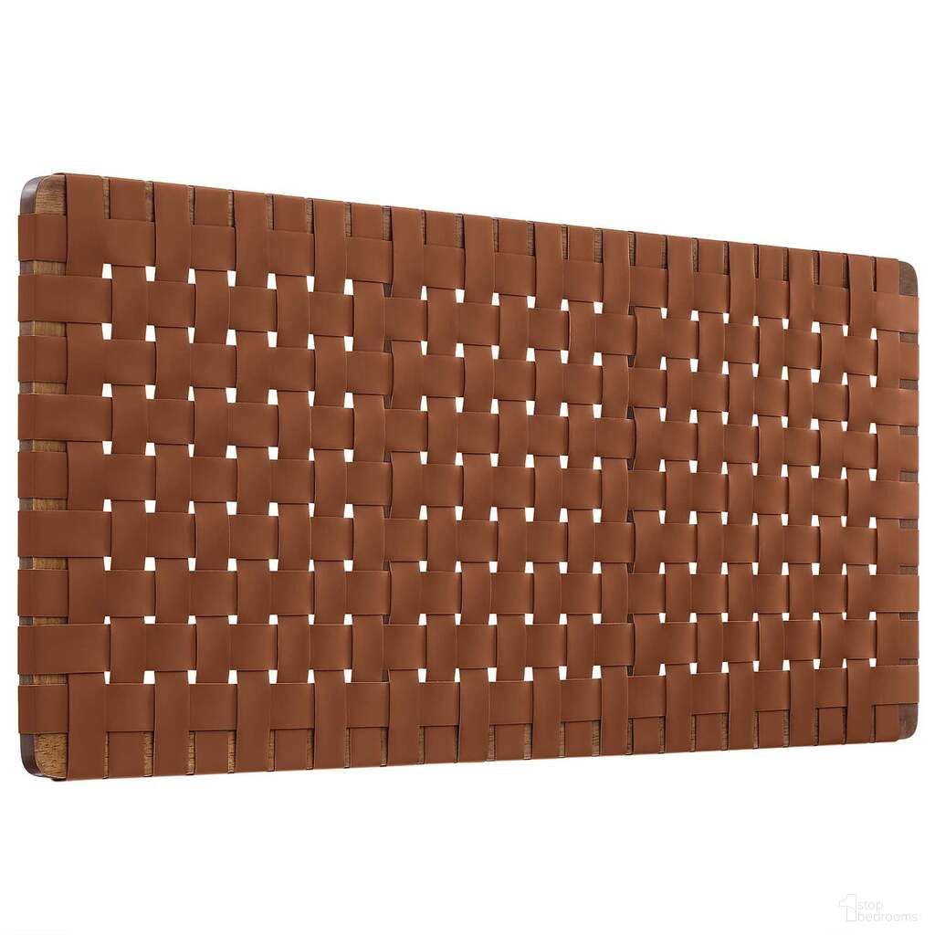 The appearance of Sparta Weave Vegan Leather Full Headboard In Walnut and Brown designed by Modway in the modern / contemporary interior design. This walnut and brown piece of furniture  was selected by 1StopBedrooms from Sparta Collection to add a touch of cosiness and style into your home. Sku: MOD-7122-WAL-BRN. Material: Wood. Bed Size: Full.