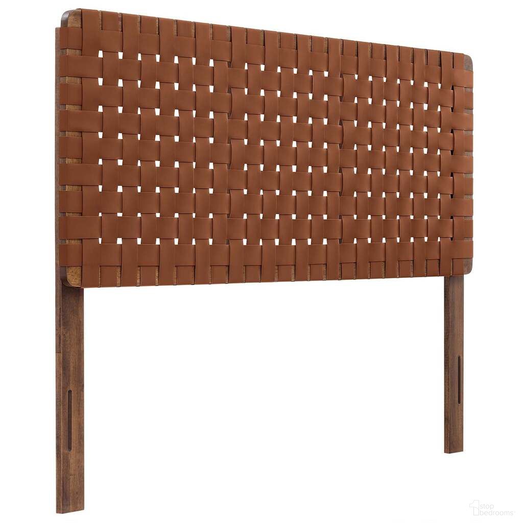 The appearance of Sparta Weave Vegan Leather Full Headboard In Walnut and Brown designed by Modway in the modern / contemporary interior design. This walnut and brown piece of furniture  was selected by 1StopBedrooms from Sparta Collection to add a touch of cosiness and style into your home. Sku: MOD-7123-WAL-BRN. Material: Wood. Bed Size: Full.