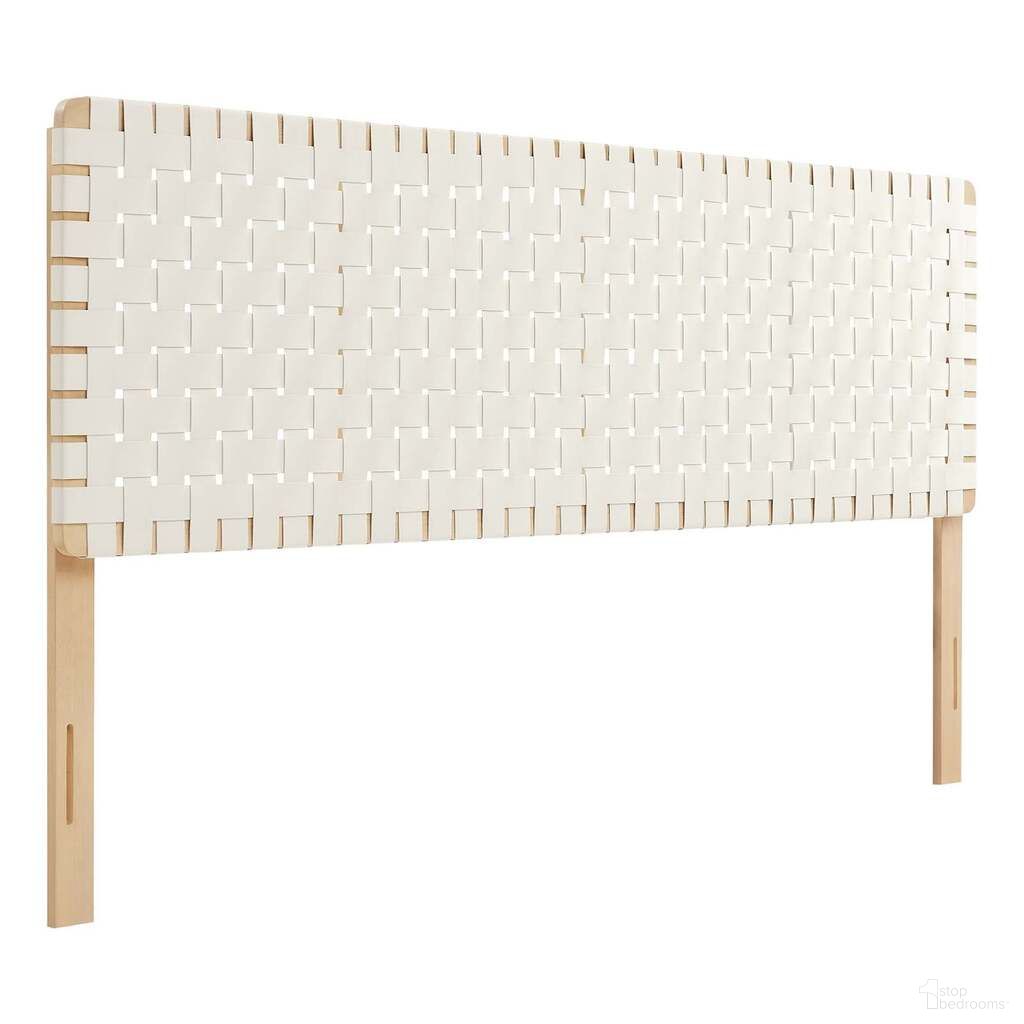 The appearance of Sparta Weave Vegan Leather King Headboard In Natural and Beige designed by Modway in the modern / contemporary interior design. This natural and beige piece of furniture  was selected by 1StopBedrooms from Sparta Collection to add a touch of cosiness and style into your home. Sku: MOD-7127-NAT-BEI. Material: Wood. Bed Size: King.