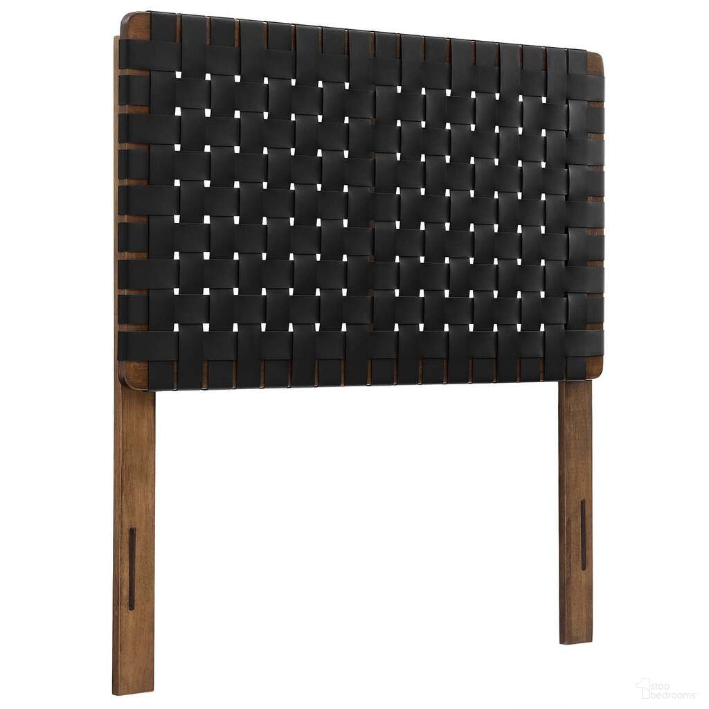 The appearance of Sparta Weave Vegan Leather Twin Headboard In Walnut and Black designed by Modway in the modern / contemporary interior design. This walnut and black piece of furniture  was selected by 1StopBedrooms from Sparta Collection to add a touch of cosiness and style into your home. Sku: MOD-7121-WAL-BLK. Material: Wood. Bed Size: Twin.