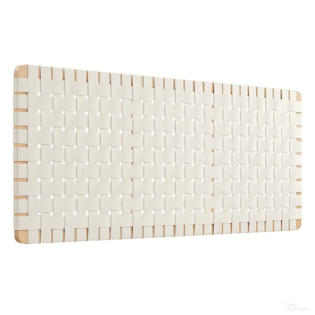 The appearance of Sparta Weave Wall Mount Vegan Leather Queen Headboard In Natural and Beige designed by Modway in the modern / contemporary interior design. This natural and beige piece of furniture  was selected by 1StopBedrooms from Sparta Collection to add a touch of cosiness and style into your home. Sku: MOD-7124-NAT-BEI. Material: Wood. Bed Size: Queen.