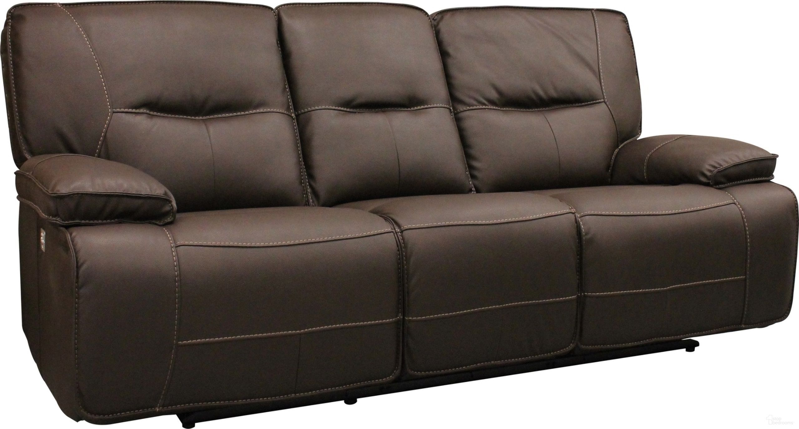The appearance of Spartacus Chocolate Dual Power Reclining Sofa with Power Headrest designed by Parker House in the modern / contemporary interior design. This brown piece of furniture was selected by 1StopBedrooms from Spartacus Collection to add a touch of cosiness and style into your home. Sku: MSPA#832PH-CHO. Material: Polyester.