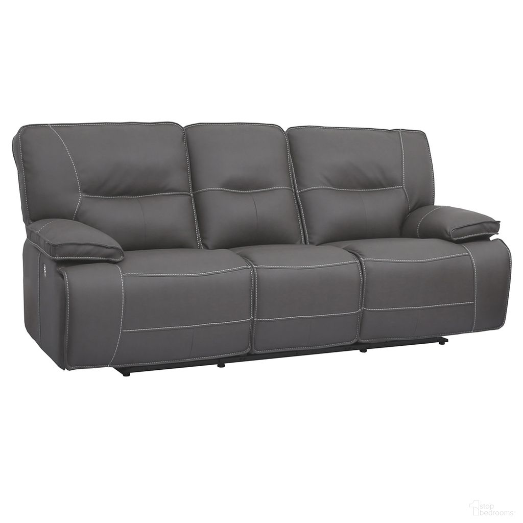 The appearance of Spartacus Haze Dual Power Reclining Sofa with Power Headrest designed by Parker House in the modern / contemporary interior design. This gray piece of furniture was selected by 1StopBedrooms from Spartacus Collection to add a touch of cosiness and style into your home. Sku: MSPA#832PH-HAZ. Material: Polyester.