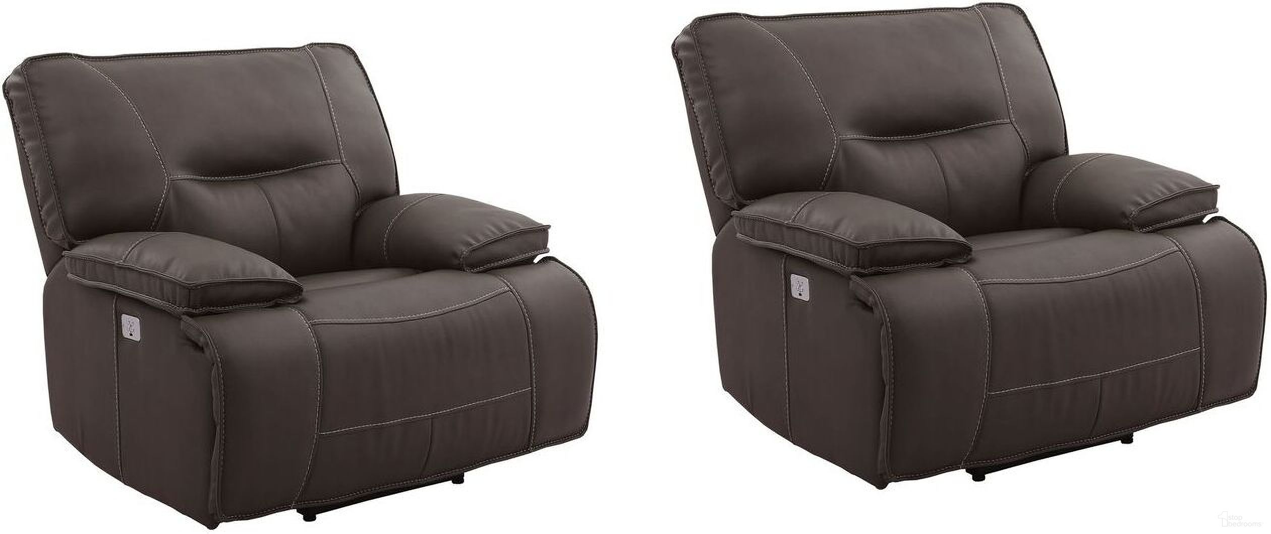 The appearance of Spartacus Power Recliner Set of 2 In Chocolate designed by Parker House in the modern / contemporary interior design. This chocolate piece of furniture was selected by 1StopBedrooms from Spartacus Collection to add a touch of cosiness and style into your home. Sku: MSPA#812PH-CHO;MSPA#812PH-CHO. Material: Polyester.