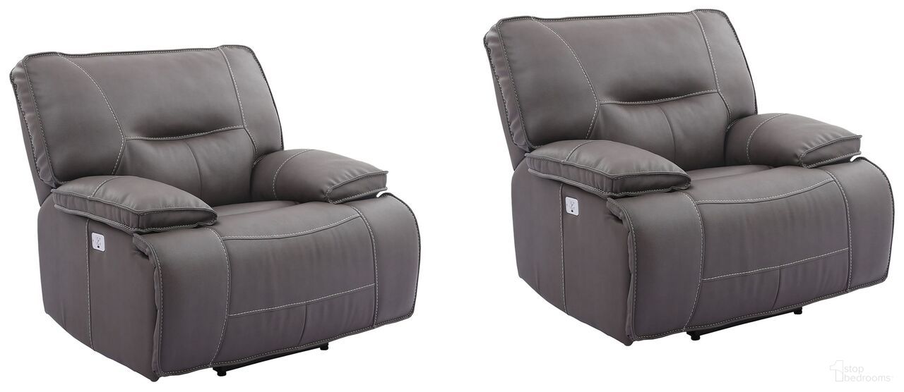 The appearance of Spartacus Power Recliner Set of 2 In Haze designed by Parker House in the modern / contemporary interior design. This haze piece of furniture was selected by 1StopBedrooms from Spartacus Collection to add a touch of cosiness and style into your home. Sku: MSPA#812PH-HAZ;MSPA#812PH-HAZ. Material: Polyester.