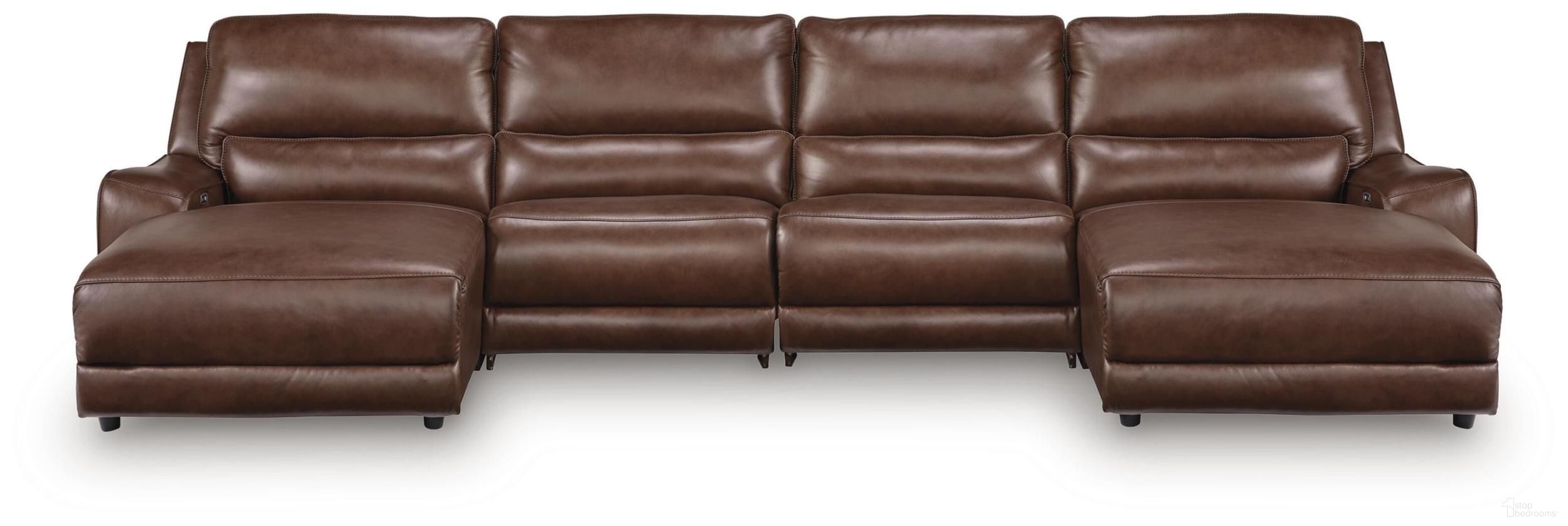 Spear Hill 4-Piece Reclining Sectional with Double Chaise In Canyon