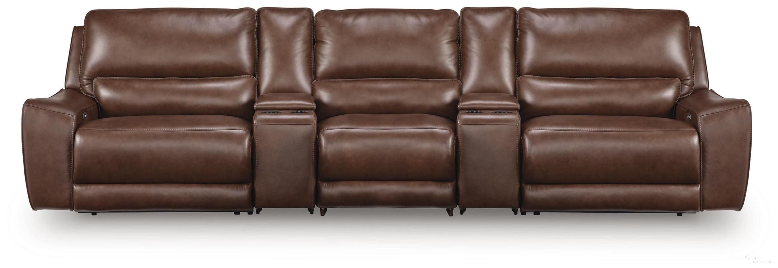 Spear Hill 5-Piece Reclining Sectional with Storage Consoles In Canyon