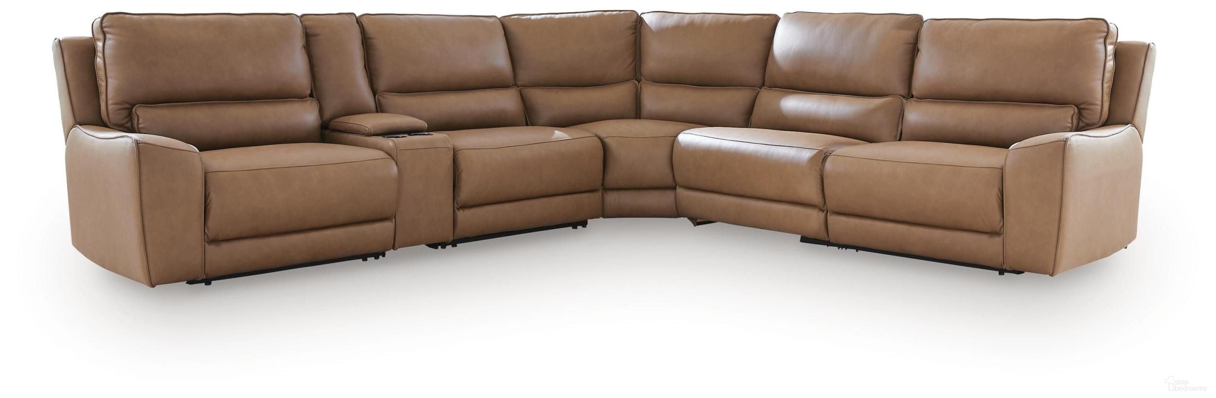 Spear Hill 6-Piece Power Reclining Sectional In Caramel