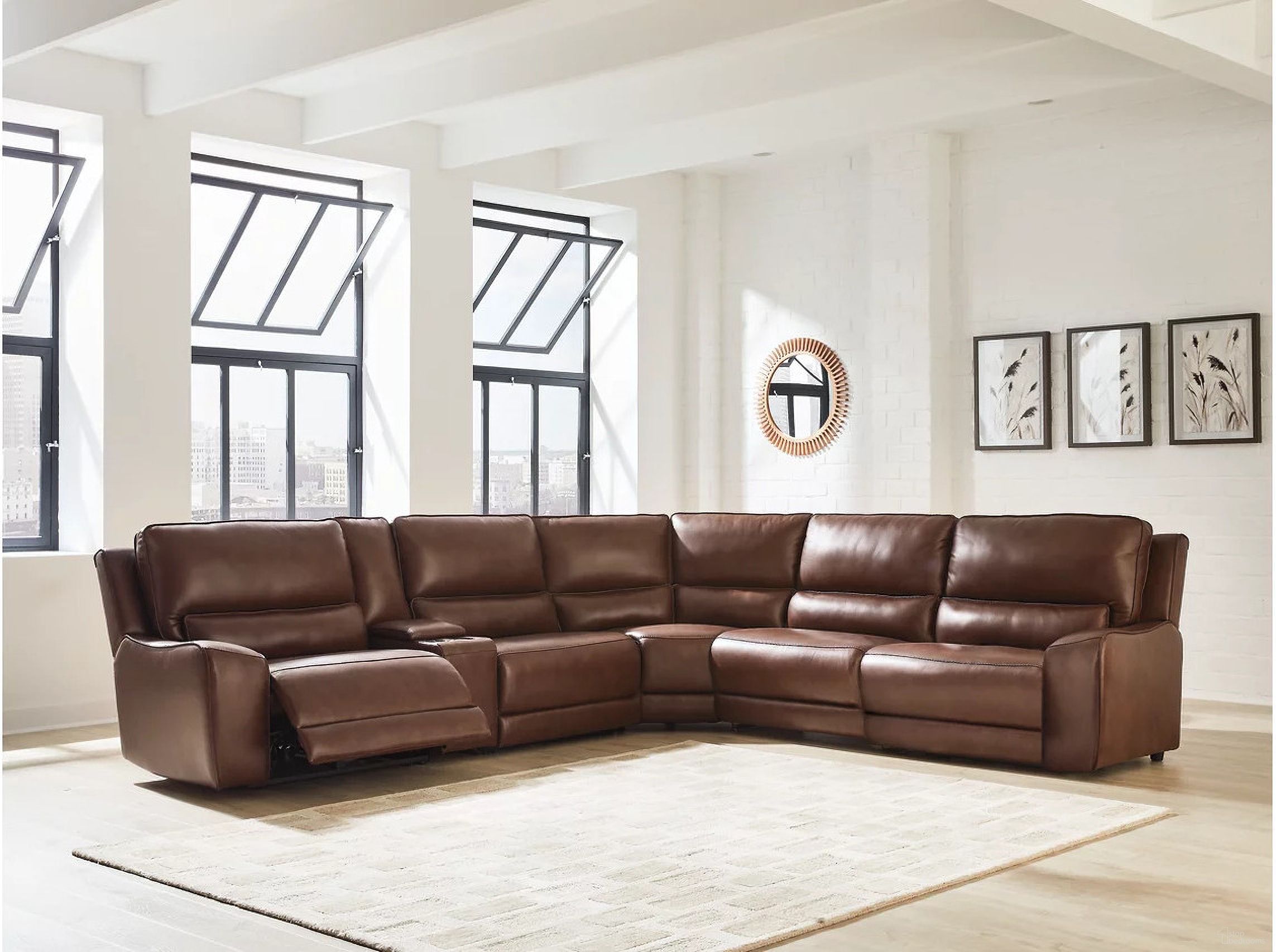 Spear Hill 6-Piece Reclining Sectional with Storage Console In Canyon