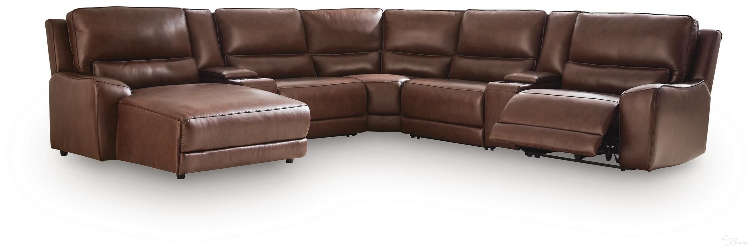 Spear Hill 7-Piece Reclining Sectional with LAF Chaise and Storage Consoles In Canyon