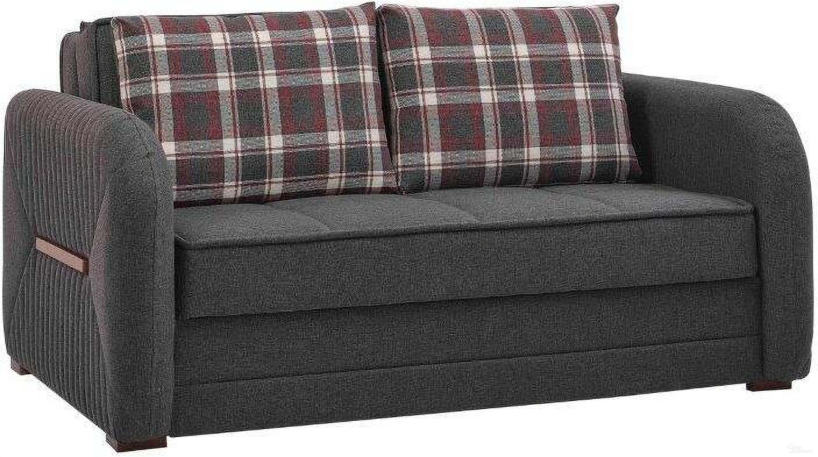 Speedy Upholstered Convertible Loveseat with Storage In Gray SPY-CGY-LS